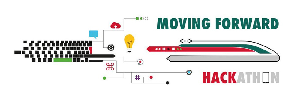 Grafica: logo evento Hackathon Moving Forward di Trenitalia
